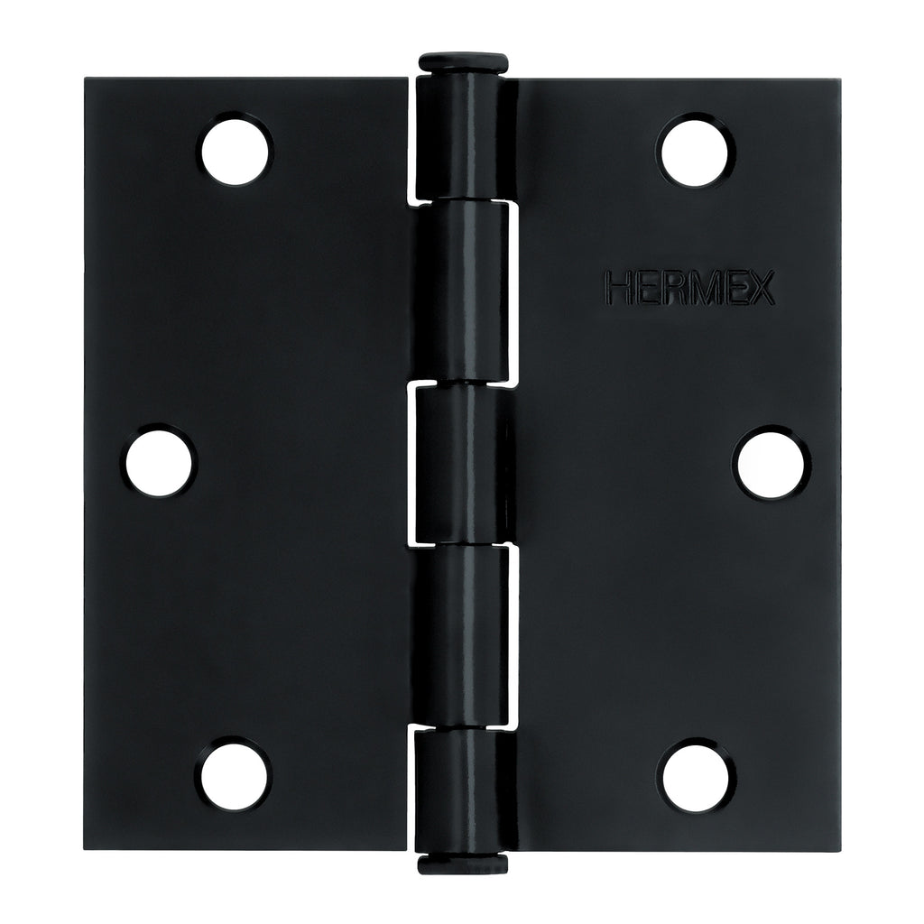 BISAGRA DE LIBRO CUADRADA 3.5"X3.5" ACABADO NEGRO CABEZA PLANA PIEZA