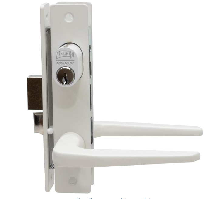 Chapa Phillips P/pta Doble Manija Blanca - clave 549ABL