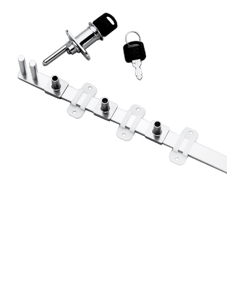 79-34 Sistema Cerradura Frontal Múltiple para 3 Cajones de Altura Variable Cromo 120cms