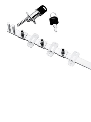 79-34 Sistema Cerradura Frontal Múltiple para 3 Cajones de Altura Variable Cromo 120cms