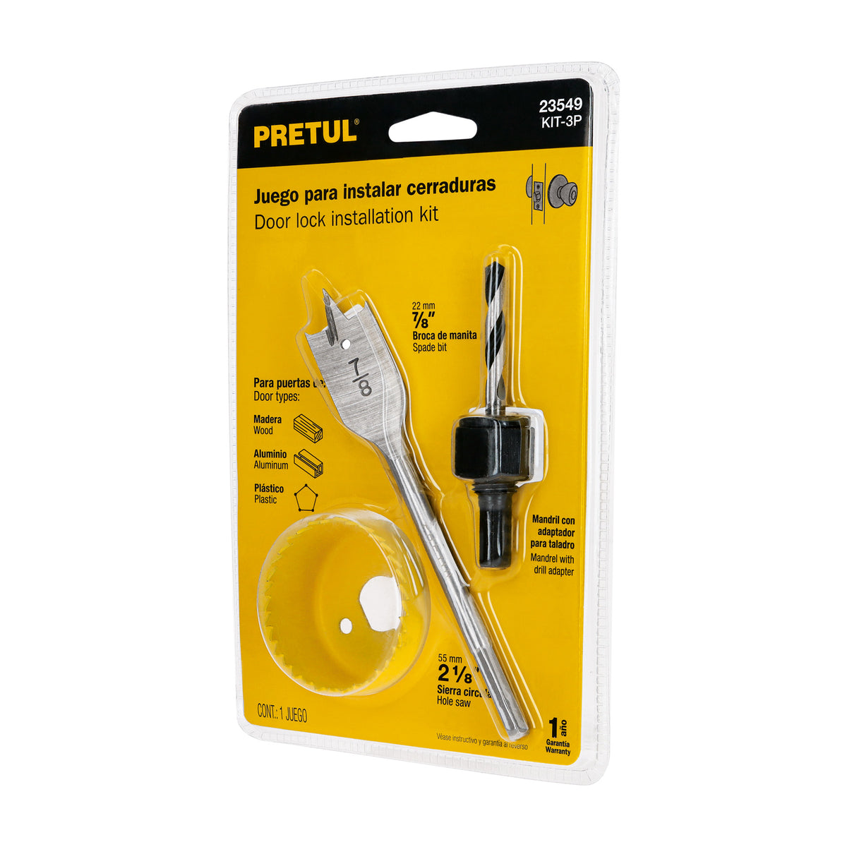 Kit 3 Cortacirculos para  instalar cerraduras en Madera
