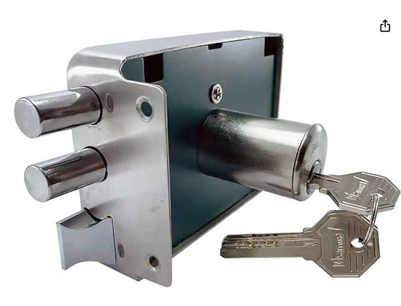 Chapa Phillips de Sobreponer Dos Barras y Resbalon Cierre Automatico Llave de Puntos Acero HS4200D clave HS4200D - Todo para el Cerrajero, Chihuahua
