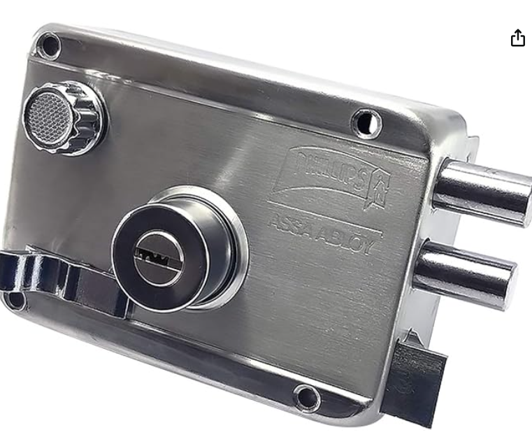 Chapa Phillips de Sobreponer Dos Barras y Resbalon Cierre Automatico Llave de Puntos Acero HS4200D clave HS4200D - Todo para el Cerrajero, Chihuahua