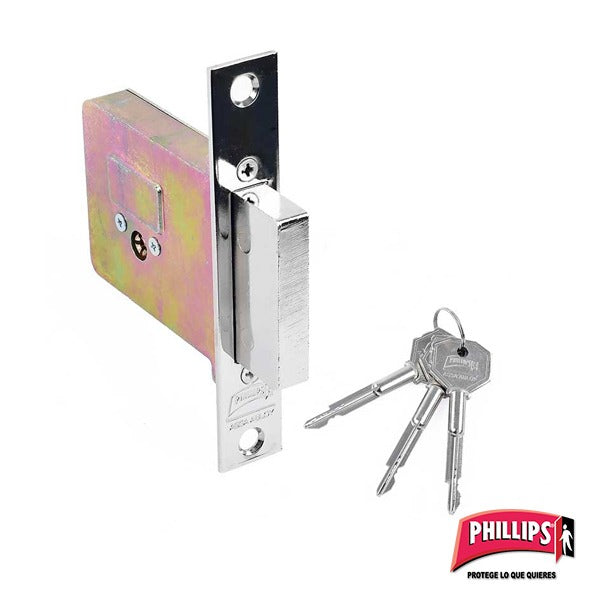 Chapa Philips de Embutir Barra Cuadrada Tetra Cromada X1000C - X1000C | Todo Para El Cerrajero