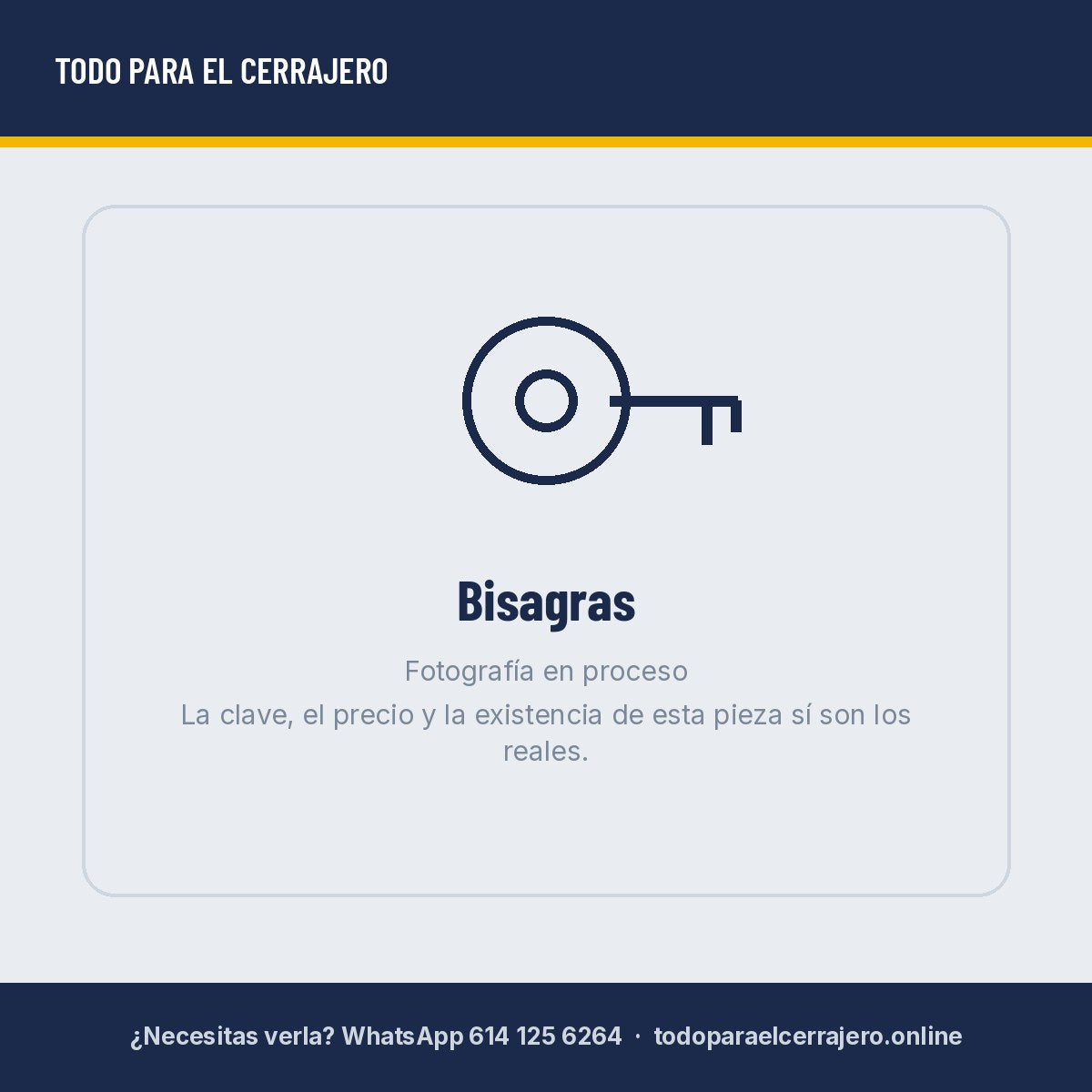 Bisagra Herrasa 3/4 Pata Corta 3 Dimensiones Pieza 79-8846 - clave 79-8846 - fotografía en proceso